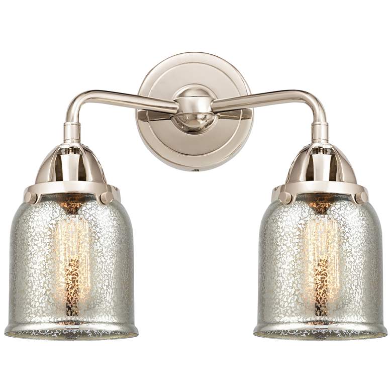 Image 1 Nouveau 2 Bell 5" 2 Light 13" LED Bath Light - Polished Nickel -