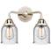 Nouveau 2 Bell 5" 2 Light 13" LED Bath Light - Polished Nickel -