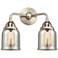 Nouveau 2 Bell 5" 2 Light 13" LED Bath Light - Satin Nickel - Mer