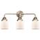 Nouveau 2 Bell 5" 3 Light 23" Bath Light - Brushed Satin Nickel -