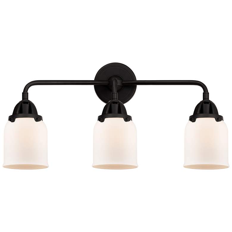 Image 1 Nouveau 2 Bell 5" 3 Light 23" Bath Light - Matte Black - Matte Wh