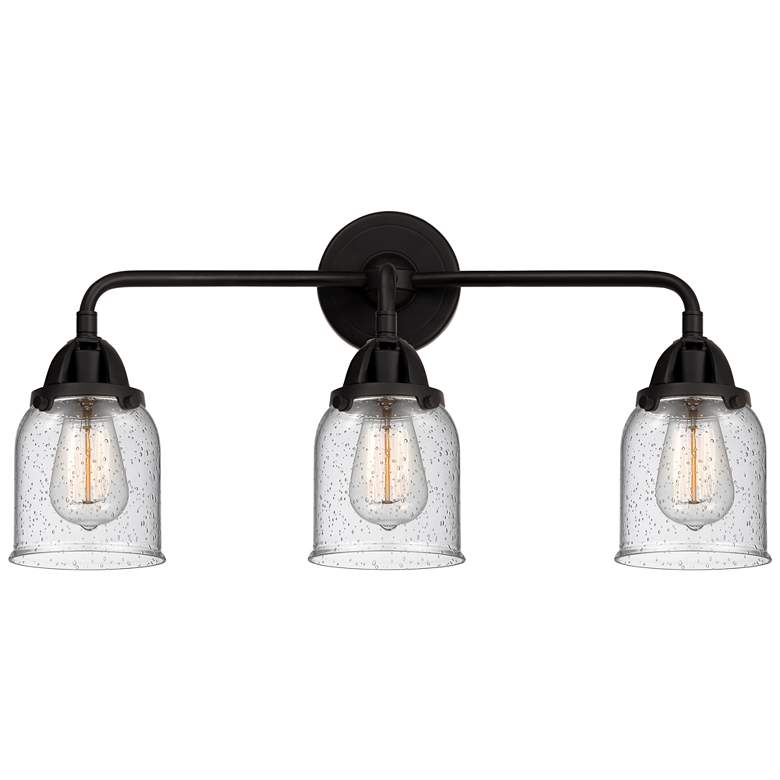 Image 1 Nouveau 2 Bell 5" 3 Light 23" Bath Light - Matte Black - Seedy Sh