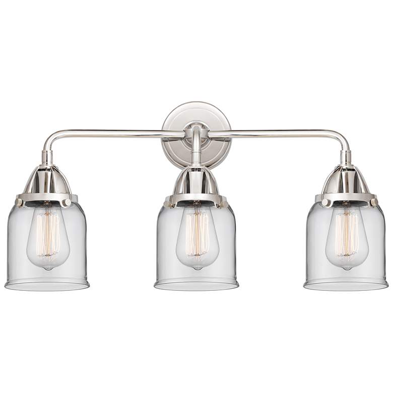 Image 1 Nouveau 2 Bell 5" 3 Light 23" Bath Light - Polished Chrome - Clea