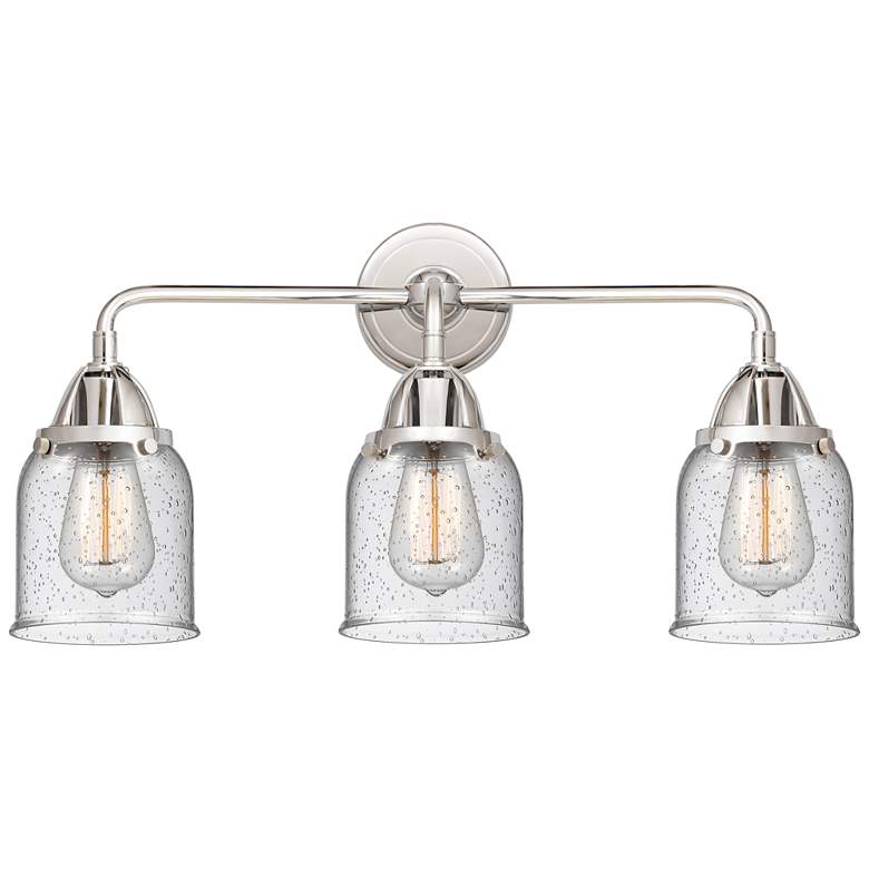 Image 1 Nouveau 2 Bell 5" 3 Light 23" Bath Light - Polished Chrome - Seed