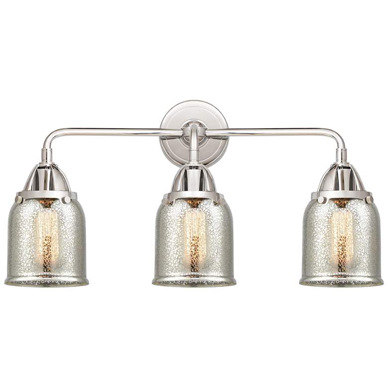 Image 1 Nouveau 2 Bell 5" 3 Light 23" Bath Light - Polished Chrome - Silv