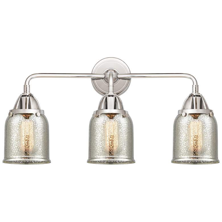 Image 1 Nouveau 2 Bell 5 inch 3 Light 23 inch Bath Light - Polished Chrome - Silv