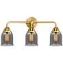 Nouveau 2 Bell 5" 3 Light 23" Bath Light - Satin Gold - Plated Sm
