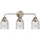 Nouveau 2 Bell 5" 3 Light 23" LED Bath Light - Brushed Satin Nick