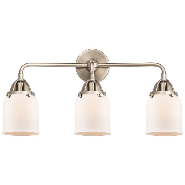 Image 1 Nouveau 2 Bell 5" 3 Light 23" LED Bath Light - Brushed Satin Nick