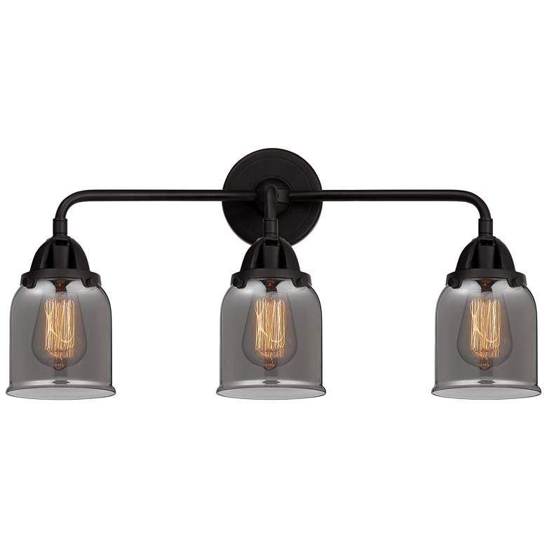 Image 1 Nouveau 2 Bell 5" 3 Light 23" LED Bath Light - Matte Black - Smok