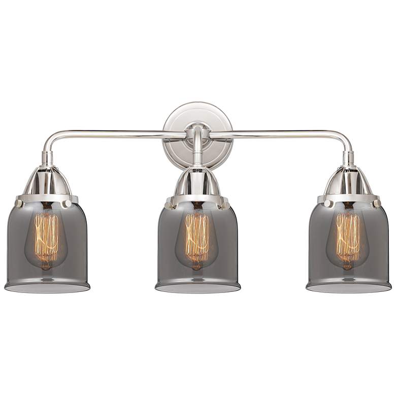 Image 1 Nouveau 2 Bell 5" 3 Light 23" LED Bath Light - Polished Chrome -
