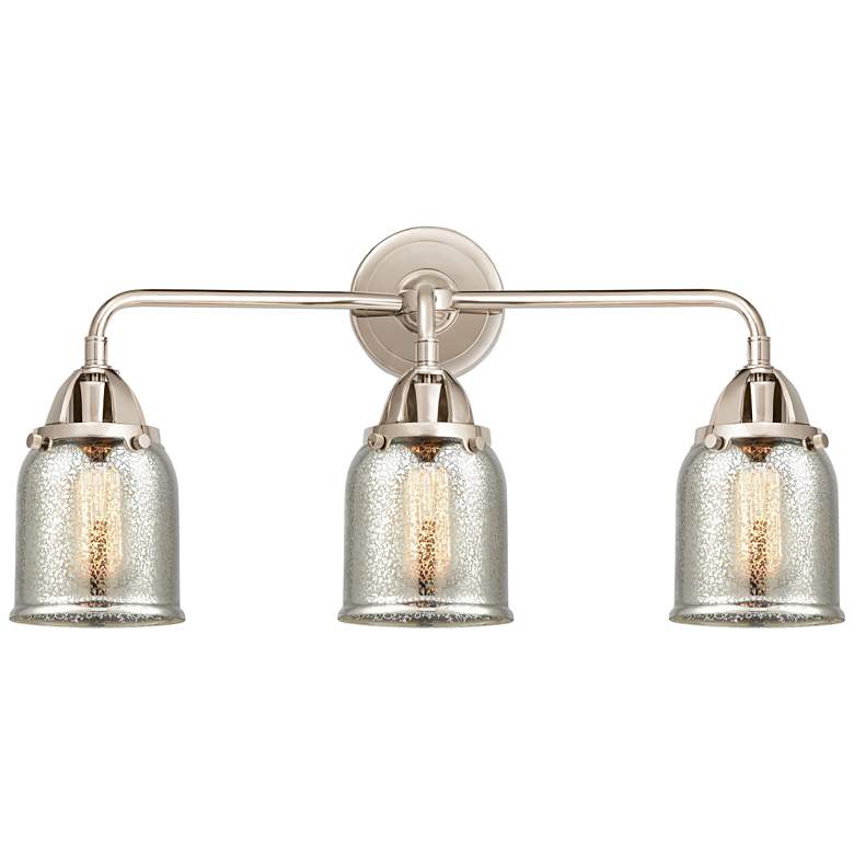 Image 1 Nouveau 2 Bell 5" 3 Light 23" LED Bath Light - Polished Nickel -