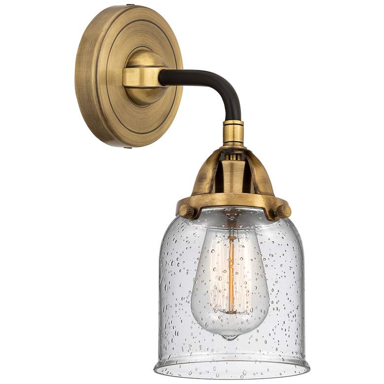 Image 1 Nouveau 2 Bell 5" Incandescent Sconce - Black Brass Finish - Seedy Sha