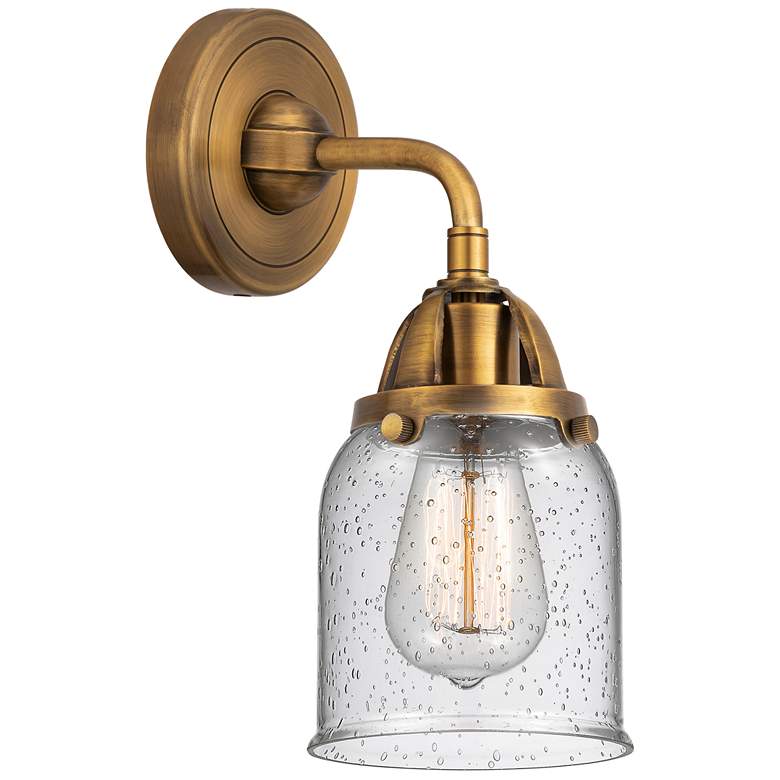 Image 1 Nouveau 2 Bell 5" Incandescent Sconce - Brass Finish - Seedy Shade