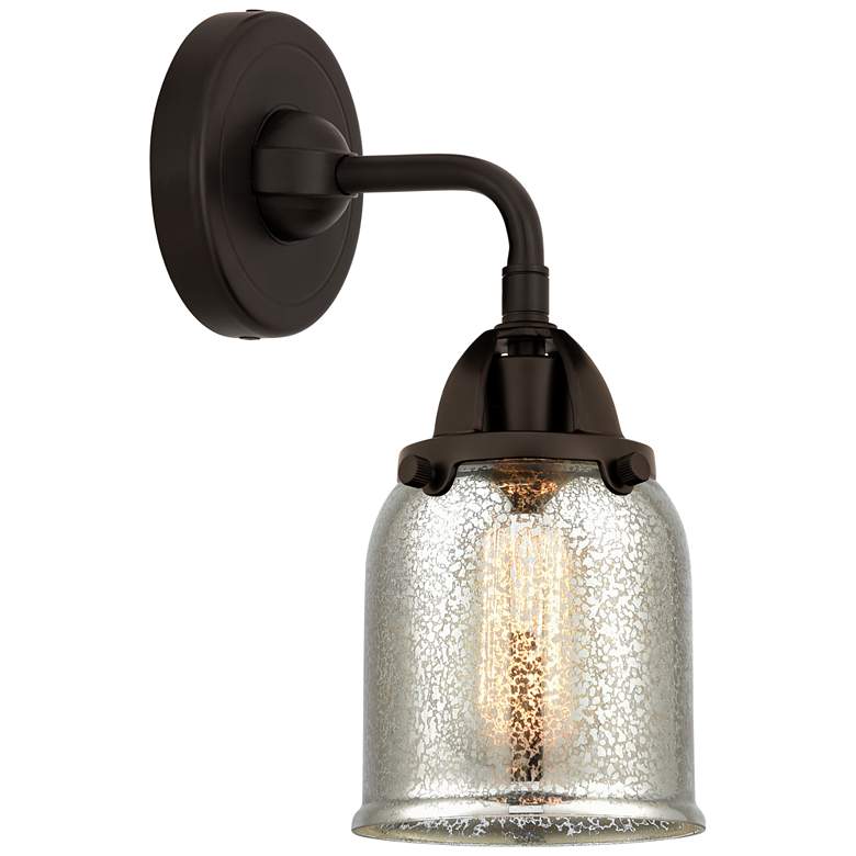 Image 1 Nouveau 2 Bell 5 inch Incandescent Sconce - Bronze Finish - Mercury Shade