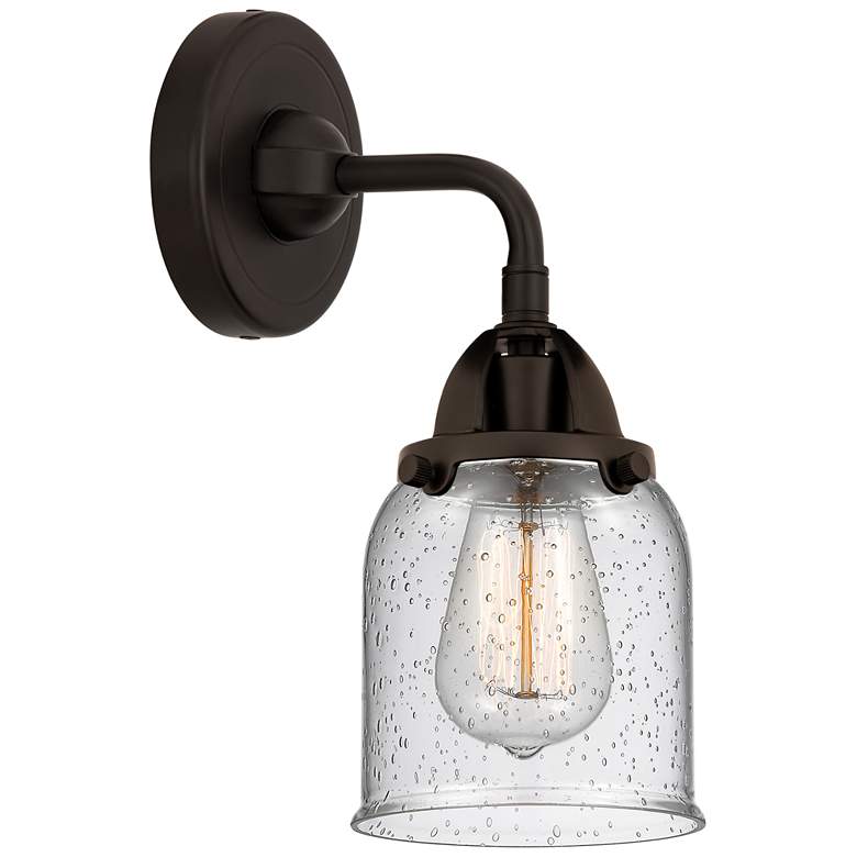 Image 1 Nouveau 2 Bell 5" Incandescent Sconce - Bronze Finish - Seedy Shade