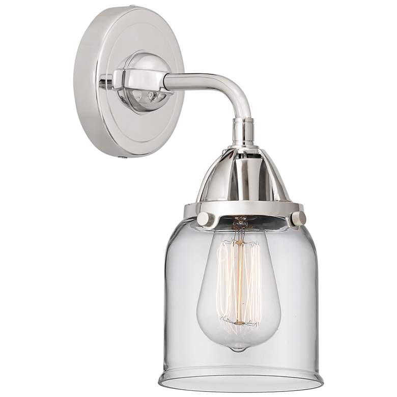 Image 1 Nouveau 2 Bell 5" Incandescent Sconce - Chrome Finish - Clear Shade