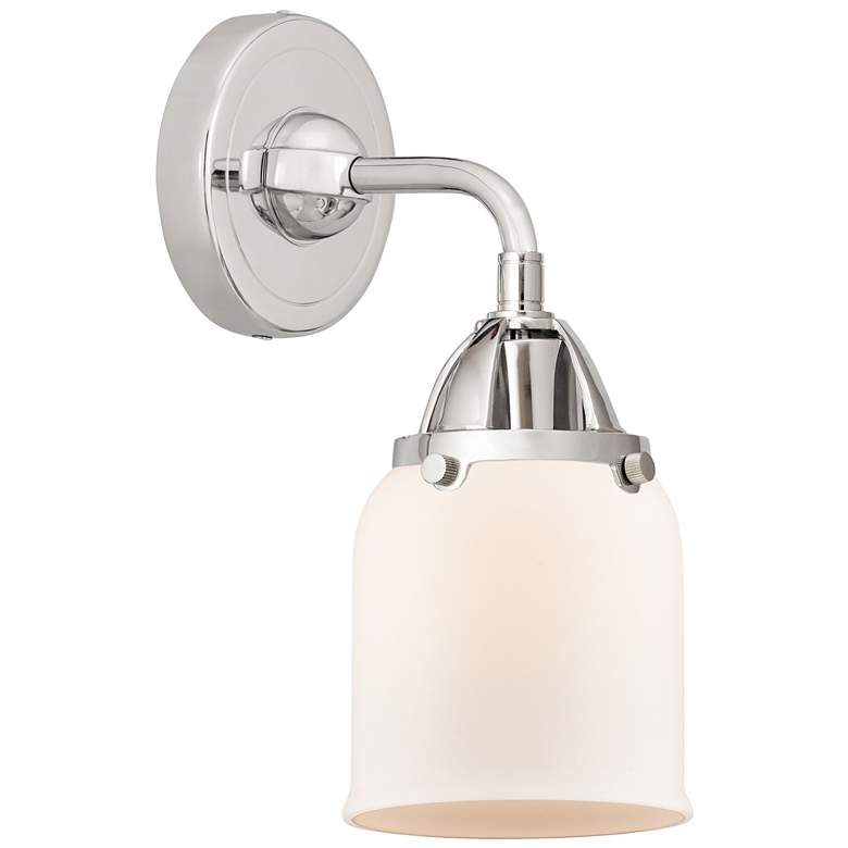 Image 1 Nouveau 2 Bell 5" Incandescent Sconce - Chrome Finish - Matte White Sh