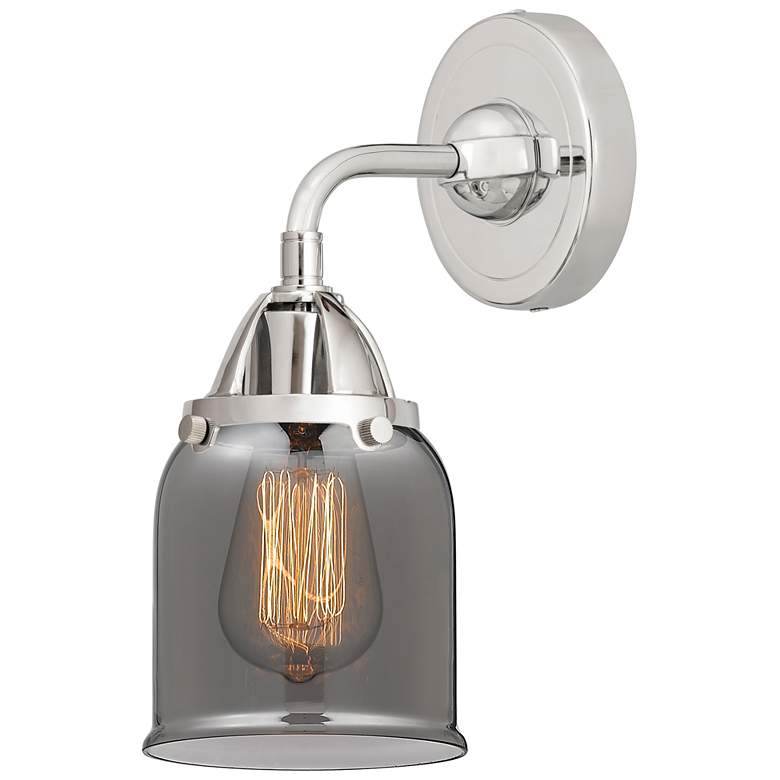 Image 1 Nouveau 2 Bell 5 inch Incandescent Sconce - Chrome Finish - Plated Smoke S