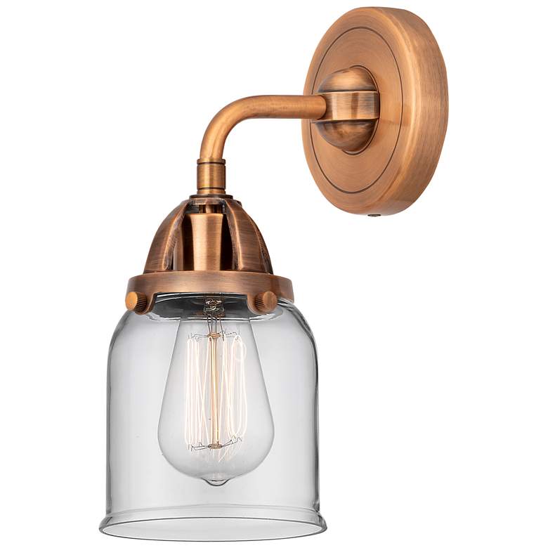Image 1 Nouveau 2 Bell 5" Incandescent Sconce - Copper Finish - Clear Shade