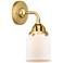 Nouveau 2 Bell 5" Incandescent Sconce - Gold Finish - Matte White Shad