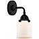 Nouveau 2 Bell 5" Incandescent Sconce - Matte Black Finish - White Sha