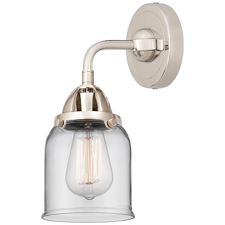Image 1 Nouveau 2 Bell 5" Incandescent Sconce - Nickel Finish - Clear Shade