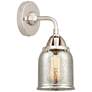 Nouveau 2 Bell 5" Incandescent Sconce - Nickel Finish - Mercury Shade