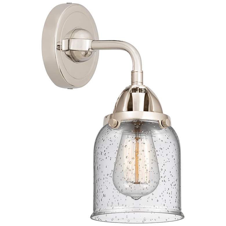 Image 1 Nouveau 2 Bell 5" Incandescent Sconce - Nickel Finish - Seedy Shade