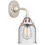 Nouveau 2 Bell 5" Incandescent Sconce - Nickel Finish - Seedy Shade