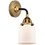 Nouveau 2 Bell 5" LED Sconce - Black Brass Finish - Matte White Shade