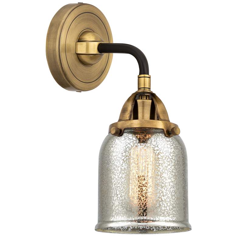 Image 1 Nouveau 2 Bell 5 inch LED Sconce - Black Brass Finish - Mercury Shade