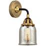 Nouveau 2 Bell 5" LED Sconce - Black Brass Finish - Mercury Shade