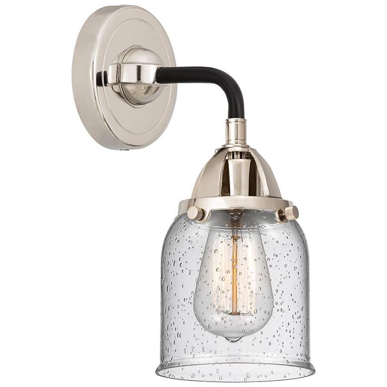 Image 1 Nouveau 2 Bell 5" LED Sconce - Black Nickel Finish - Seedy Shade