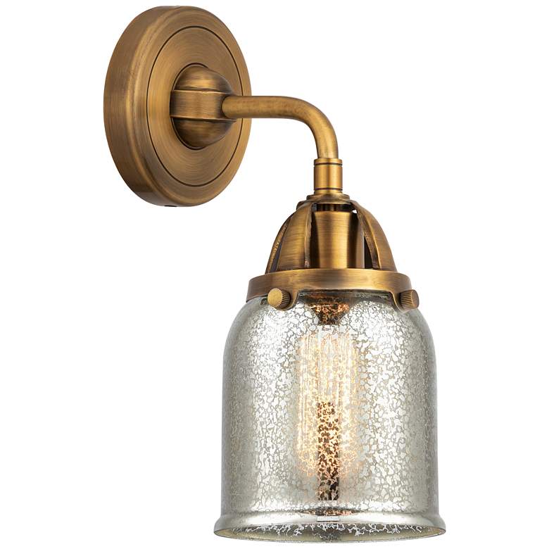Image 1 Nouveau 2 Bell 5" LED Sconce - Brass Finish - Mercury Shade