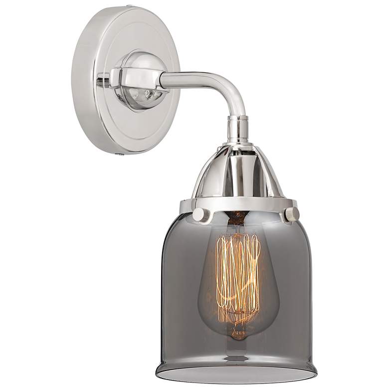 Image 1 Nouveau 2 Bell 5" LED Sconce - Chrome Finish - Plated Smoke Shade