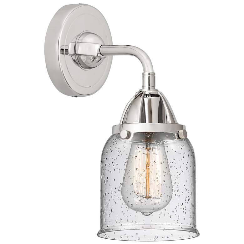Image 1 Nouveau 2 Bell 5" LED Sconce - Chrome Finish - Seedy Shade