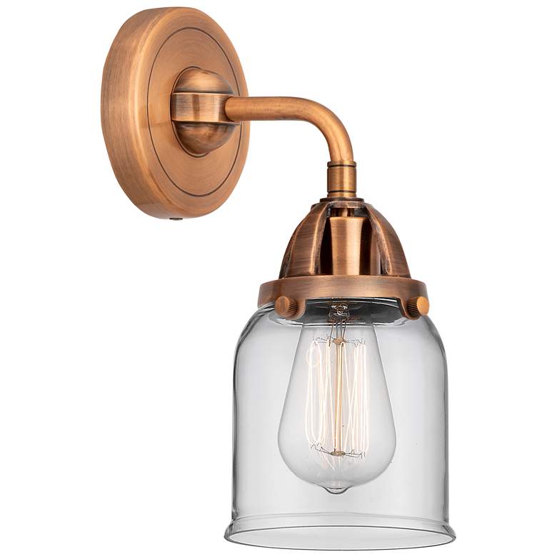 Image 1 Nouveau 2 Bell 5" LED Sconce - Copper Finish - Clear Shade