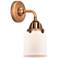 Nouveau 2 Bell 5" LED Sconce - Copper Finish - Matte White Shade