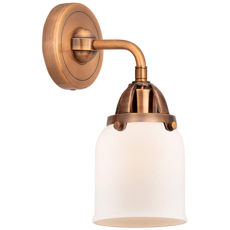 Image 1 Nouveau 2 Bell 5" LED Sconce - Copper Finish - Matte White Shade