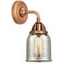 Nouveau 2 Bell 5" LED Sconce - Copper Finish - Mercury Shade