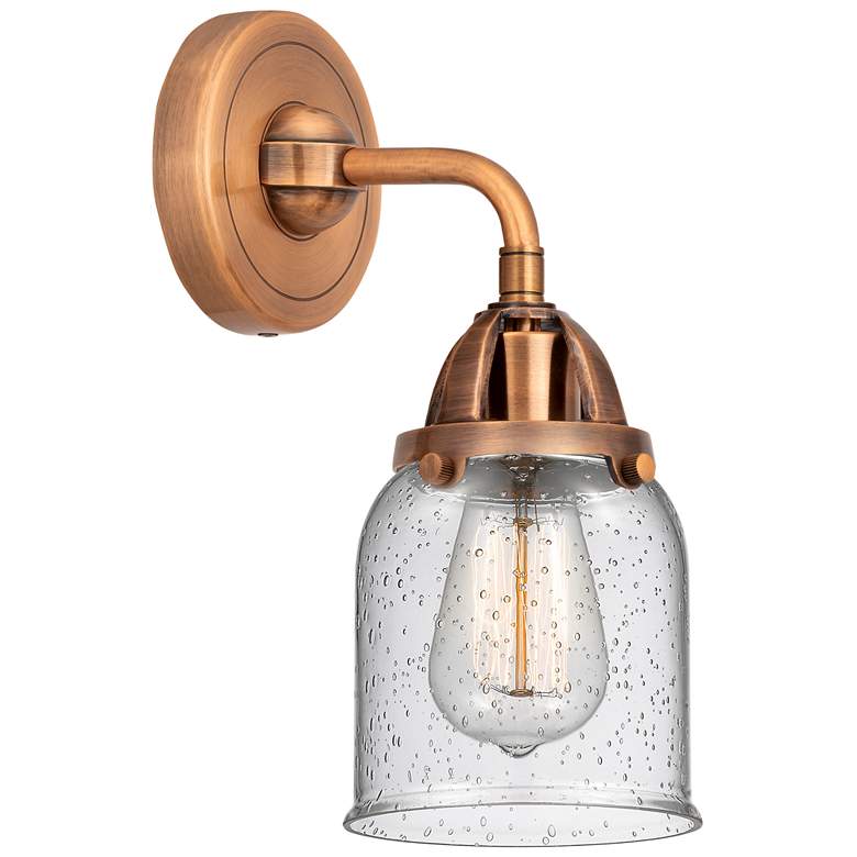 Image 1 Nouveau 2 Bell 5" LED Sconce - Copper Finish - Seedy Shade