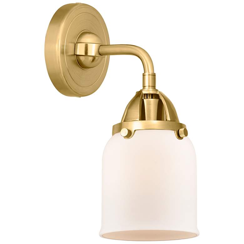Image 1 Nouveau 2 Bell 5" LED Sconce - Gold Finish - Matte White Shade