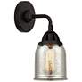 Nouveau 2 Bell 5" LED Sconce - Matte Black Finish - Mercury Shade