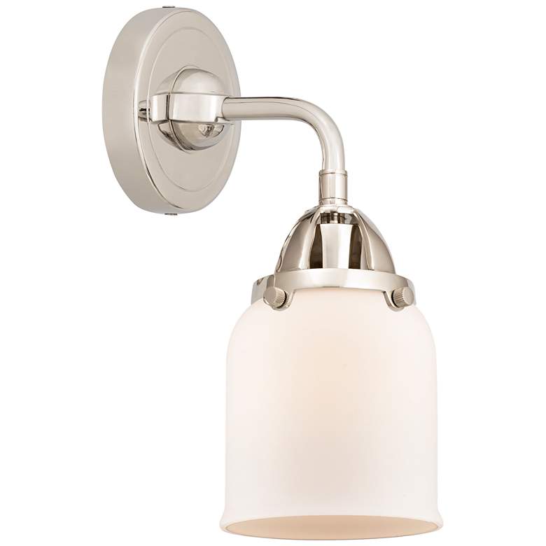 Image 1 Nouveau 2 Bell 5" LED Sconce - Nickel Finish - Matte White Shade