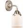 Nouveau 2 Bell 5" LED Sconce - Nickel Finish - Matte White Shade