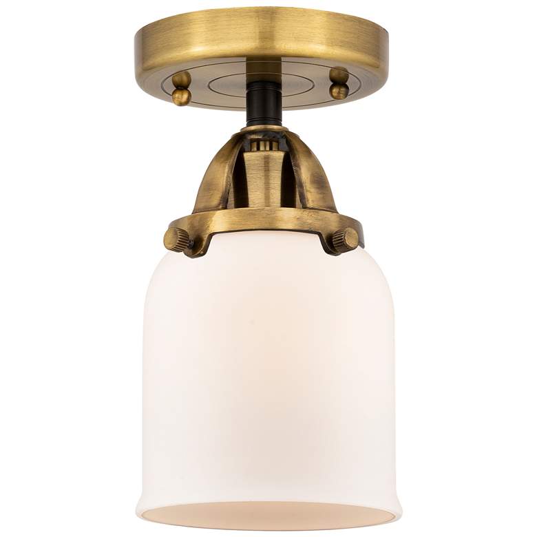 Image 1 Nouveau 2 Bell 5" LED Semi-Flush Mount - Black Antique Brass - Matte W