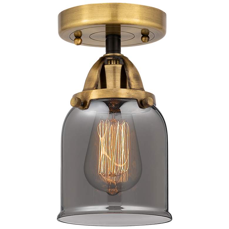 Image 1 Nouveau 2 Bell 5" LED Semi-Flush Mount - Black Antique Brass - Plated