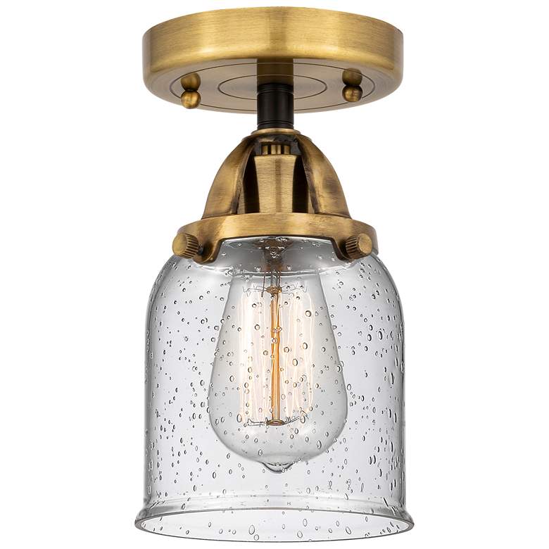 Image 1 Nouveau 2 Bell 5" LED Semi-Flush Mount - Black Antique Brass - Seedy S