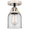 Nouveau 2 Bell 5" LED Semi-Flush Mount - Black Polished Nickel - Clear